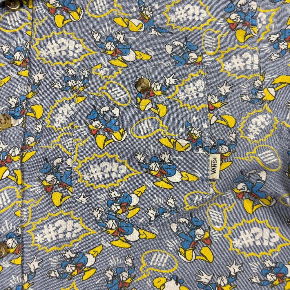 Vans Disney Mens Shirt Medium Donald Duck Button Up Vintage Y2K Skate Street - Picture 4 of 8